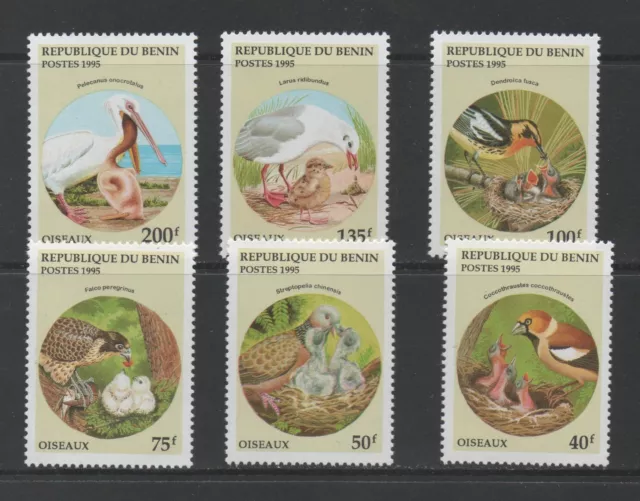 Thematic Stamps Animal - BENIN 1995 BIRDS & YOUNG 1321/6 6v mint