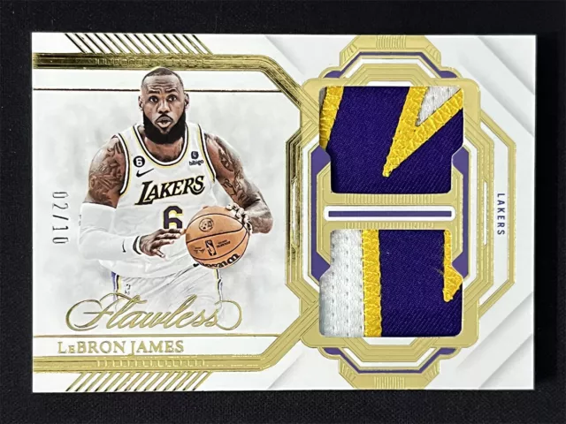 PATCH MAILLOT DOUBLE GU Panini impeccable Lebron James or 2022-23 /10 ...