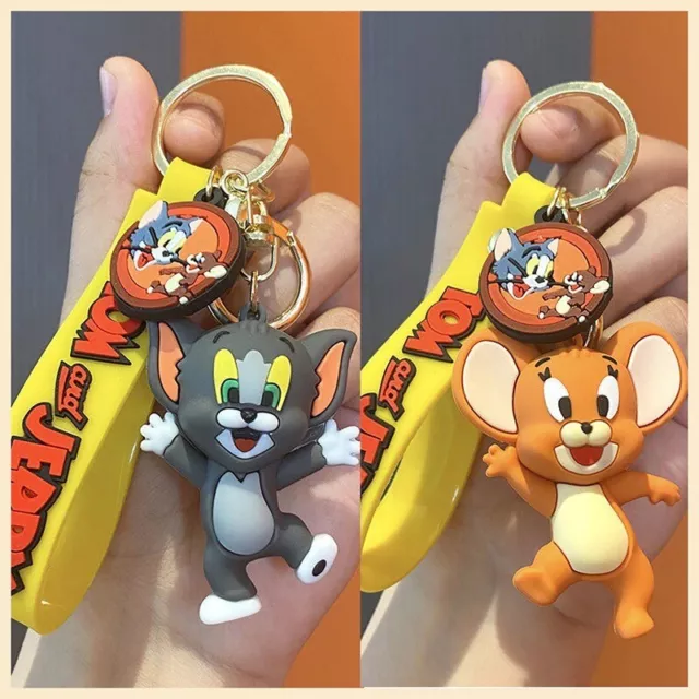 Lot De 2 Portes Clés Tom & Jerry Cartoon Pour Clés Pour Trousse Ou Cartables