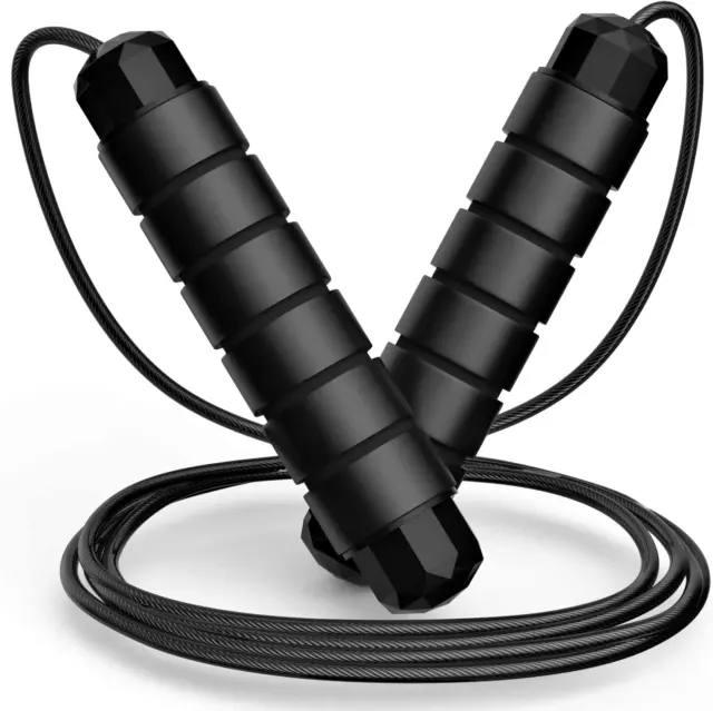Jump Rope, Tangle-Free Rapid Speed Jumping Rope Cable with Ball Bearings for Wom