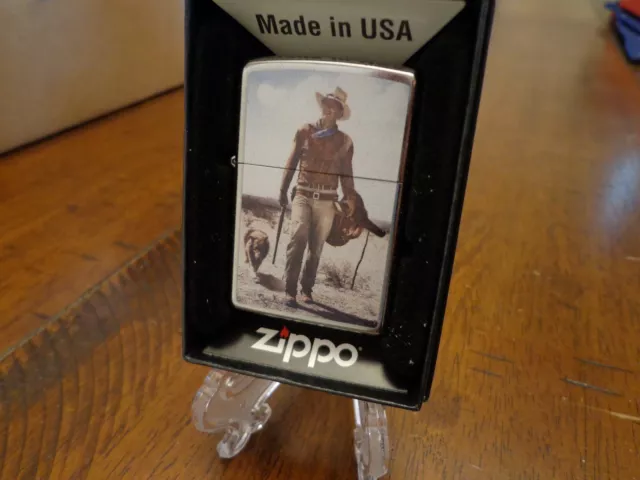 John Wayne Hondo Rough Coated Collie Zippo Lighter Mint In Box