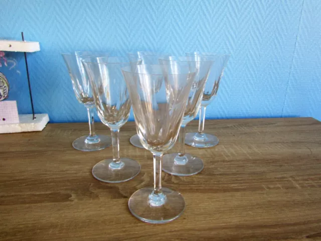 6 VERRES A Vin Rouge En Cristal Baccarat Modèle Diamants Pierreries EUR
