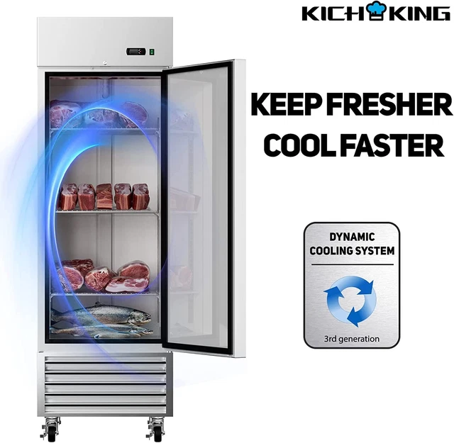 Commercial Freezer 27” Single Solid Door Fan Cooling Reach In Freezer Restaurant
