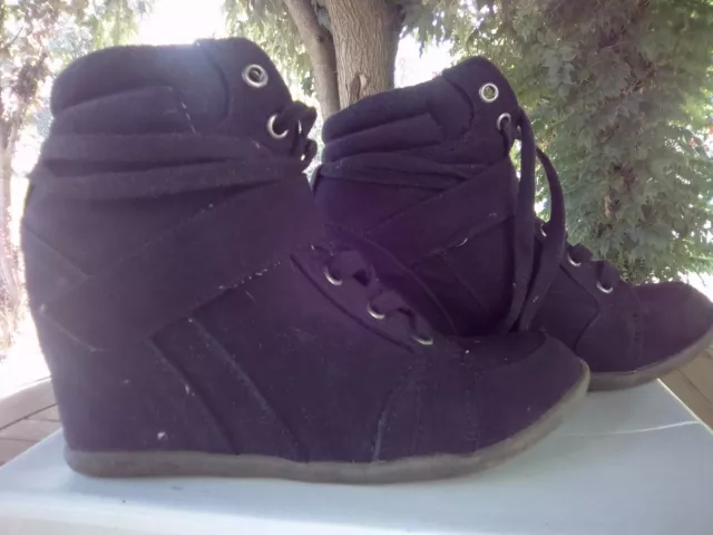 bottines baskets compensées San Marina noires 37 tbe