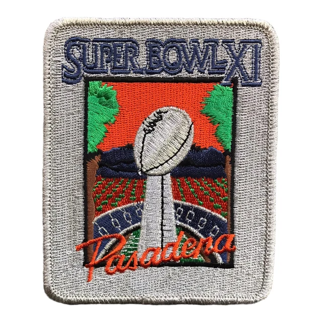 1977 Super Bowl Xi Offizielle NFL Fußball Abzeichen Raiders Wikinger Locker Nein