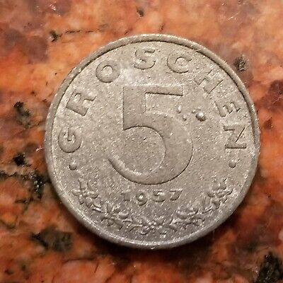 1957 Austria 5 Groschen Coin - #A8696