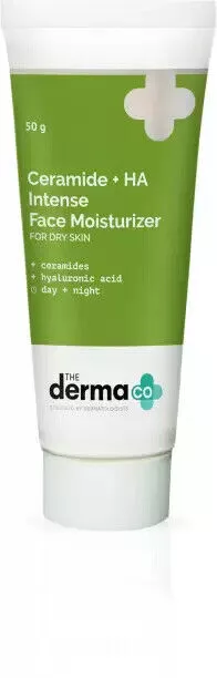 La crème hydratante intense Derma Co Céramide + HA pour peau sèche (50 g)