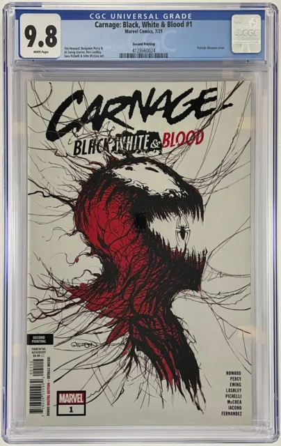 Carnage: Black, White & Blood #1 CGC 9.8 Gleason Webhead Variant 2nd Print