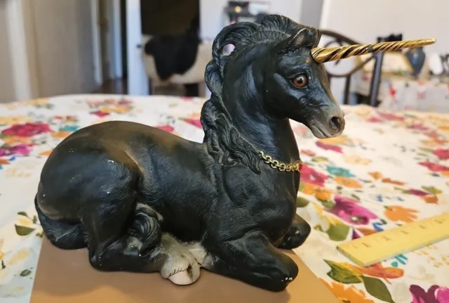 Windstone Editions Original Black Unicorn Mother Sitting Retired 1990