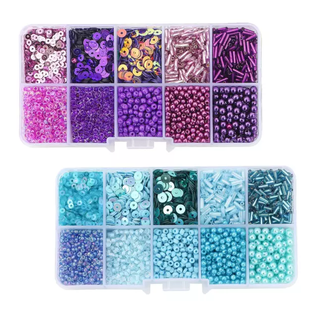 Perles de rocaille en verre, perles en tube, perles artisanales mixtes pour