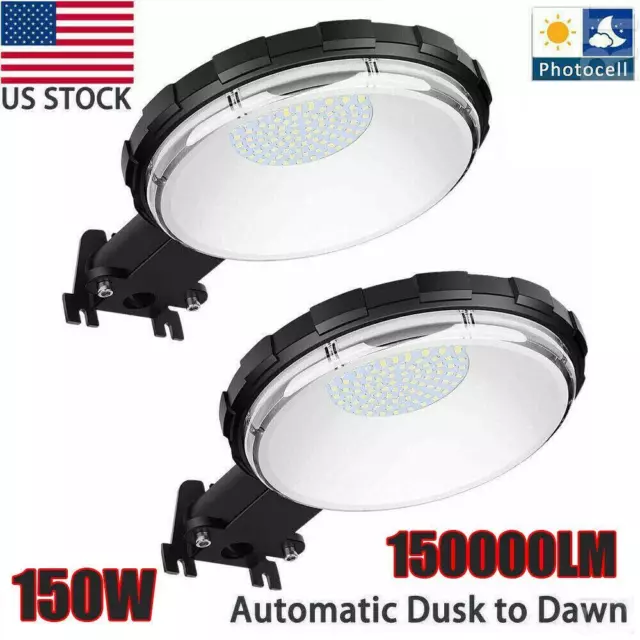 2Pack 150W LED Barn Light Dusk To Dawn Flood Lights Yard Street Outdoor Security