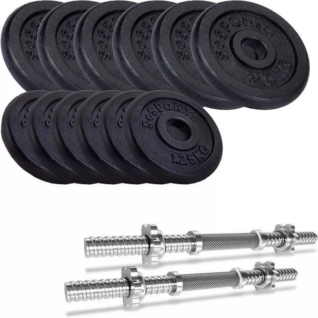 ScSPORTS®Kurzhanteln 27kg 30mm Kurzhantel Hantel Set Gewichte Gusseisen Hanteln