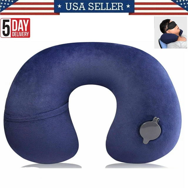 Inflatable Portable Travel Air Pillow Air Cushion Neck Head Flight Rest Support