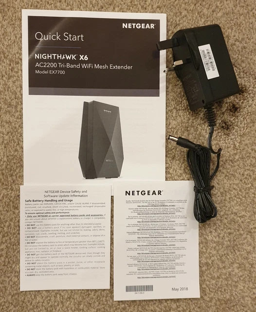 NETGEAR Nighthawk X6 EX7700-100UKS Estensore di gamma WiFi - AC 2200, Tri-band 2