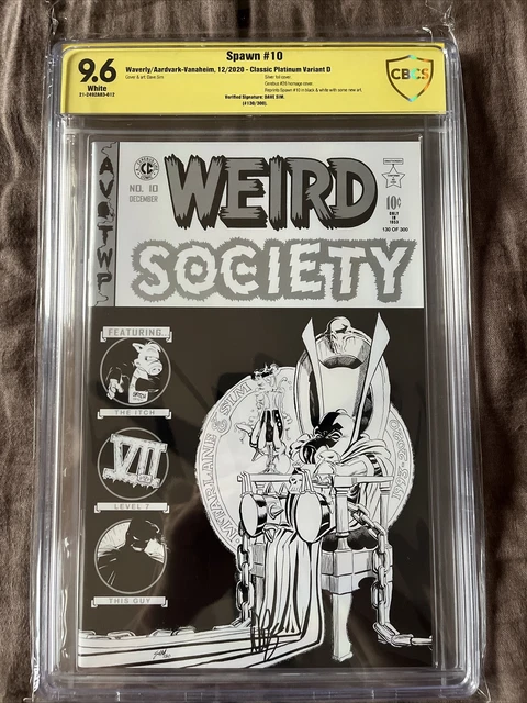 “Spawn” #10 CBCS 9.6 (2020 Image) Dave Sim Signed Platinum Variant D CGC Cerebus