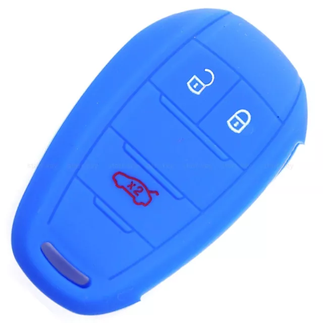 mt-key Schlüsseltasche Autoschlüssel Softcase Silikon Schutzhülle Blau, für ALFA  Romeo Giulia Stelvio Giulietta 3 Tasten KEYLESS SMARTKEY