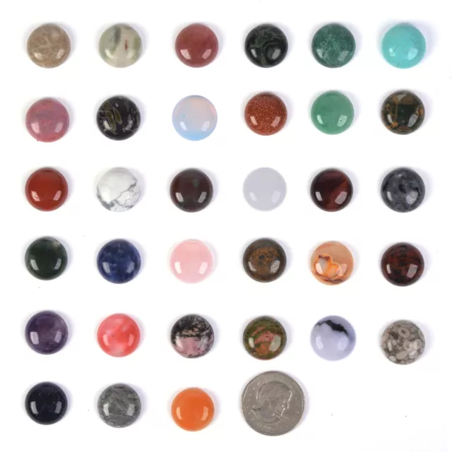 Wholesale 18mm Round cabochon CAB flatback semi-precious gemstone Save $ in bulk