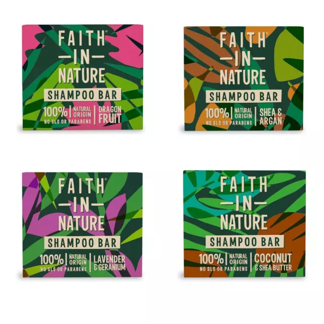 Natural Shampoo Bar Faith In Nature Vegan-1 of Lavender/Shea/Coconut/Dragon 85g