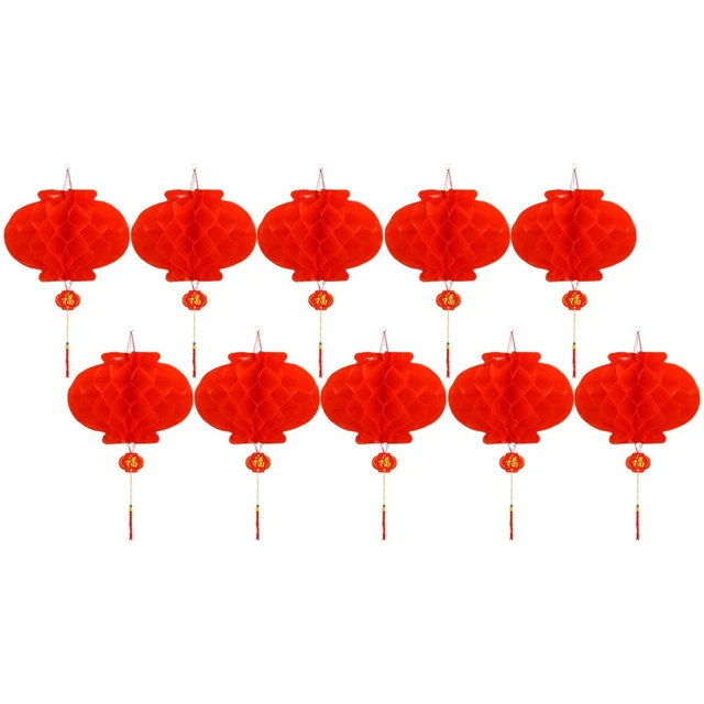 Ensemble authentique lanternes rouges traditionnelles chinoises pour la chance e