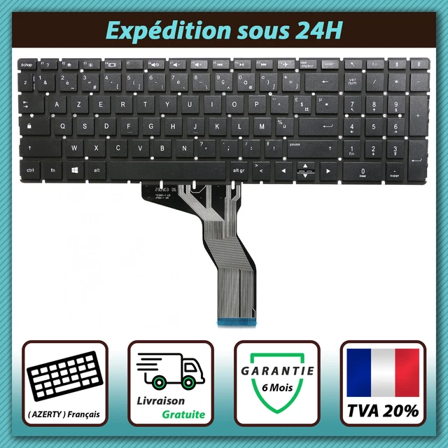 Clavier AZERTY Original HP - Pour Ordinateurs Portables HP 15-ba033nf, Ba036nf, Ba037nf, Ba039nf