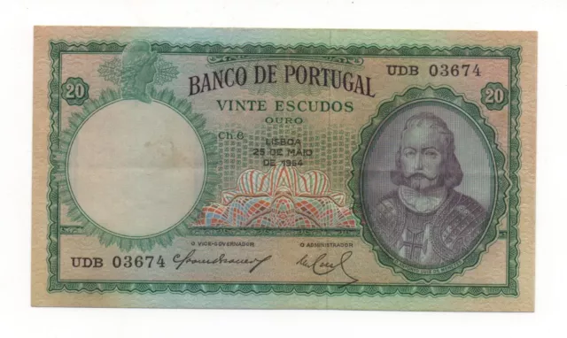 Portugal 20 Escudos 1954 Pick 153 A Look Scans