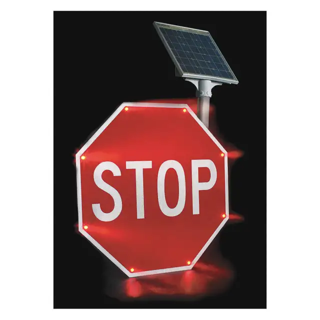 TAPCO 2180-00208 LED Stop Sign,Stop,Aluminum,36" x 36"
