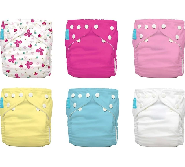 Charlie Banana 2-in-1 Reusable Cloth Diapers 6 Diapers, 6 Inserts X-Small