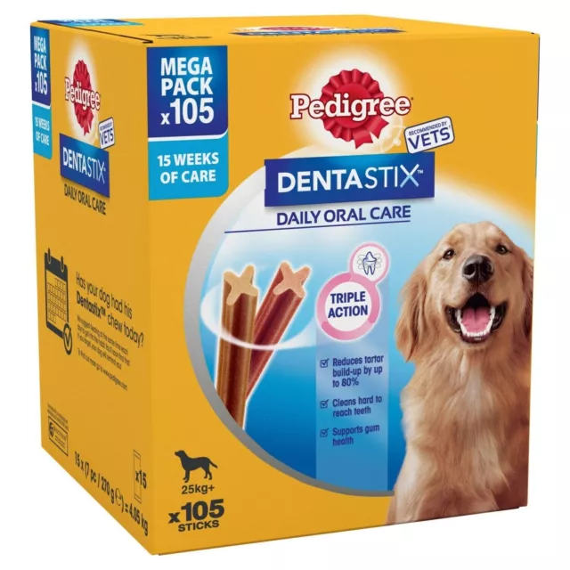 Cuidado dental diario Pedigree Dentastix para perros S, M & L - paquetes múltiples tamaños