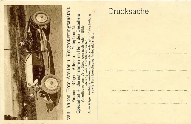 Rügen, Putbus, Werbe AK, Fotograf van Aaken, 1920er Jahre