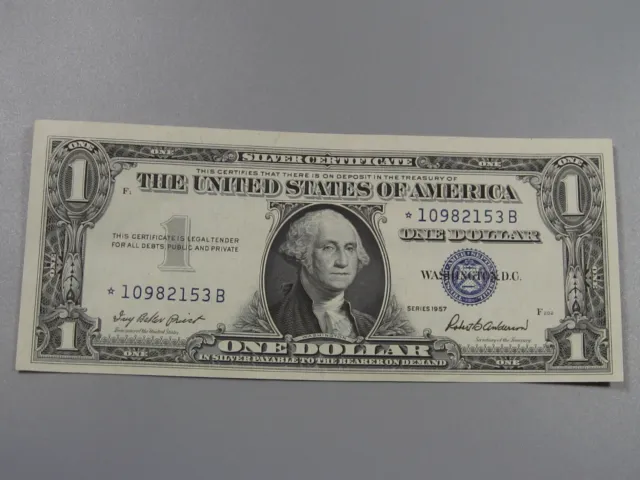 CU Crisp 1957 ⭐STAR⭐ ONE Dollar Silver Certificate #⭐10982153B. #15