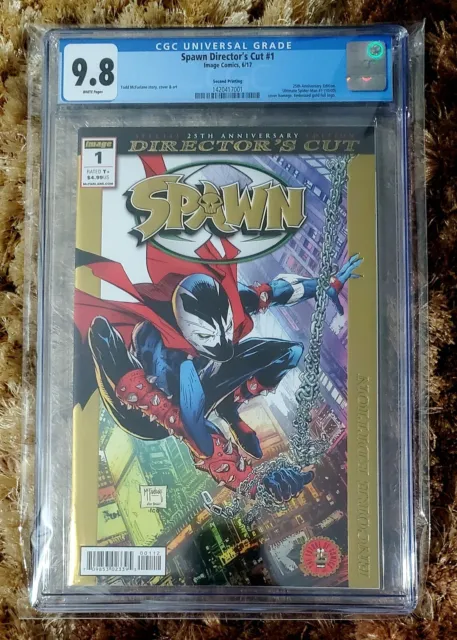 Spawn Directors Cut #1 Anniversary Edition Gold Foil CGC 9.8 2nd printing Image