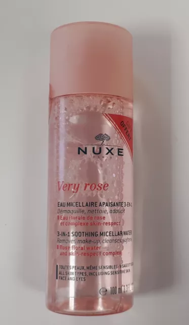 NUXE VERY ROSE Eau micellaire apaisante 3 en 1 démaquille nettoie 100 ml /EBRC