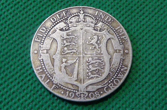 Edward Vii , Silver Half Crown , 1908  (T677)