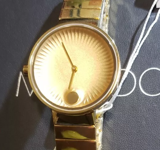 Movado Edge Ladies Watch with 34mm Golden Face & Golden Breclet