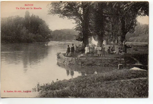 BAYON - Meurthe and Moselle - CPA 54 - children on the banks of the Moselle