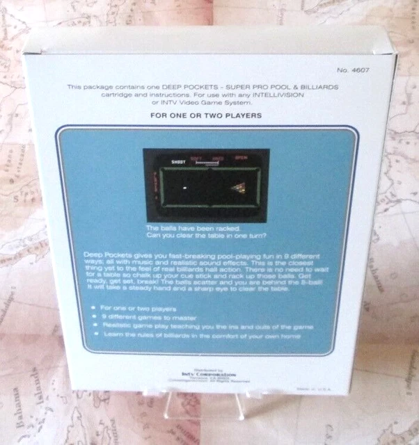 INTELLIVISION DEEP POCKETS Rare!! Plus 8 Ball Billiards Miniature Pool