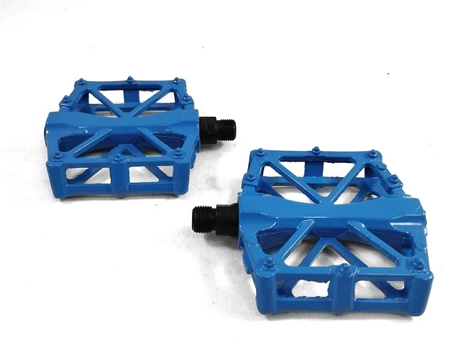 Bicycle Pedals NonSlip Metal Mountain Road Bike 9/16" Set Blue