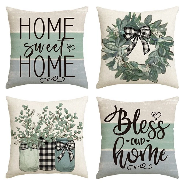 Set con 4 Cuscini Primaverili Decorazioni Primaverili 18X18 per Divano I3X2