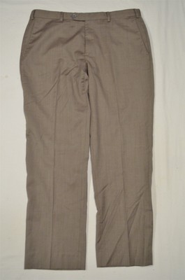 J. Hilburn Fits 34 x 30 Brown Woven 100% Wool Straight Dress Pants
