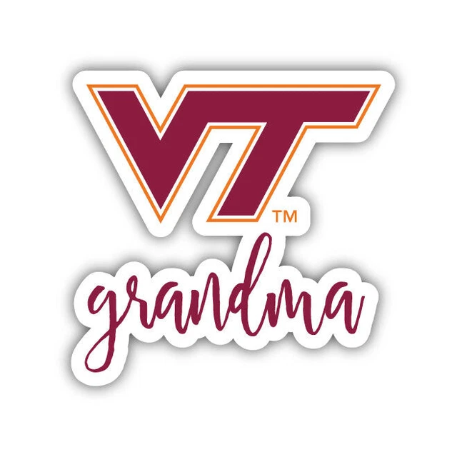 Virginia Tech Hokies 4 Inch Proud Grand Mom Die Cut Decal