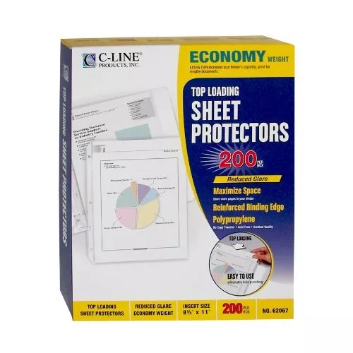 C-line Polypropylene Top Loading Sheet Protector - Letter 8.50" X 11" - 3 X