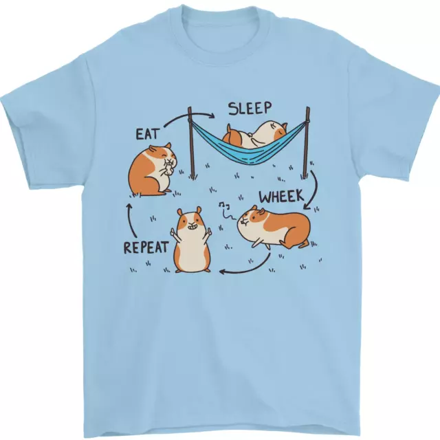 T-shirt da uomo divertente Hampster Eat Sleep Wheek Repeat 100% cotone 6
