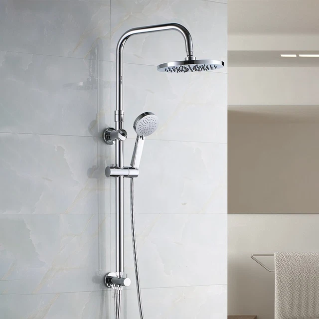 Columna ducha acero cromado Rociador Ø 25cm Teleducha 3 chorros Papete