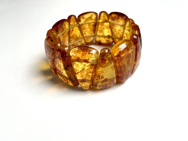 Bracelet Ancien En Ambre (plastique) - Diamètre Intérieur 6,7 Cm - Style Vintage - Occasion