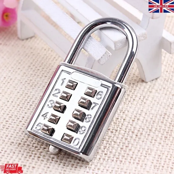 10 Digit Combination Padlock Heavy Duty Outdoor Lock Gym Travel Luggage Locker