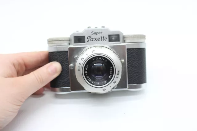 V Vintage Braun Super Paxette 35mm Rangefinder Film Camera With Case