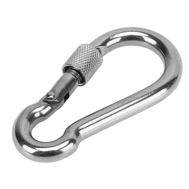 (8mm) Mousqueton à Ressort Acier Inoxydable Ouvrir Facilement