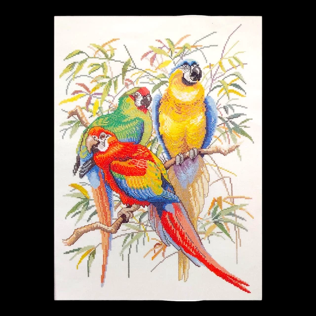 Kit Broderie Point De Croix Fleurs 11ct – Complet Pour Débutants, Pré-imprimé 30x30 Cm, Loisir Créatif Relaxant