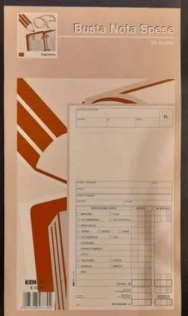 Blocco Buste Note Spese EDIPRO - Formato 28x14,8 Cm, 25 Buste, Per Organizzazione Ufficio - Foto 12