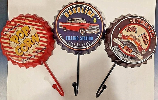 Retro Iron Hook Wall Mount Beer Bottle Decorative Hook Bag Coat Organizer Key